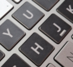 Pegatina de tecla de teclado, letra grande, fondo negro